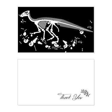 Imagem de Dinosaur Bone Bones Black Cartão de agradecimento aniversário aniversário comemoração casamento agradecimento