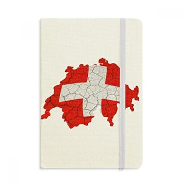 Imagem de Caderno com estampa de bandeira abstrata da Suíça, capa dura oficial, diário clássico