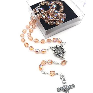 Imagem de Terço De Nossa Senhora Aparecida Irisado Na Corrente Prateada