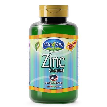 Imagem de Zinco Quelado (Zinc Chelated) 144 comprimidos 20% Grátis