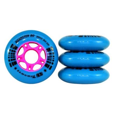 Imagem de Jogo de Rodas Traxart Fitness Roadster 80mm/85A - Azul/Pink