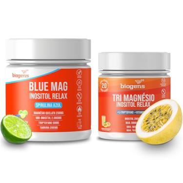 Imagem de Kit Tri Magnésio (dimalato, quelato, taurato) Inositol Relax, 180g + Blue Mag Inositol Relax, 250g Biogens