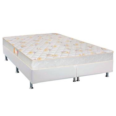Imagem de  Cama Box Queen: Colchão Espuma Castor D28 Sleep Max + Base CRC Courano White(158x198)