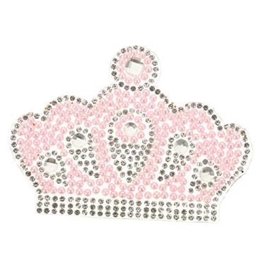 Imagem de Lurrose 3 Pecas Mapa de passar roupa remendo em forma de coroa decoração de remendo DIY a coroa strass coroa de ferro no remendo acessório para consertar roupas Princesa rosa