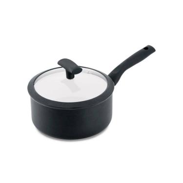 Imagem de Panela Hercules Redonda Antiaderente Ceramica Indução Preta 18x8cm 1,75L