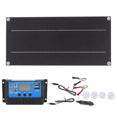 Imagem de Kit de painel solar port¨¢til,kit de painel solar 600W 18V 100A controlador de carregador de bateria Kit de carregamento de bateria para acampamento ao ar livre, fonte de alimenta??o e backup de
