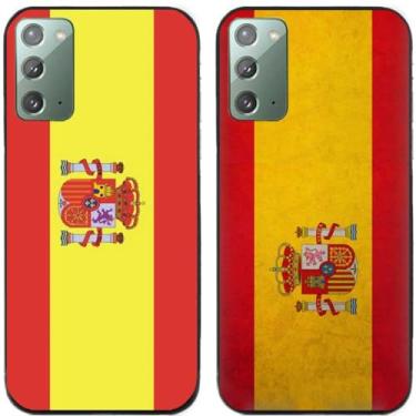Imagem de 2 peças retrô bandeira da Espanha impressa TPU gel silicone capa de telefone traseira para Samsung Galaxy (Galaxy Note 20)
