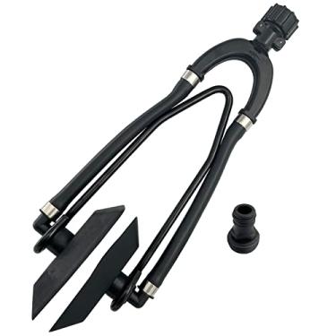 Imagem de ISURE MARINE Descarga de motor de popa retangular dupla universal para irrigação de água para barco, protetor de ouvido para barco marítimo