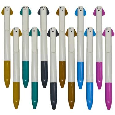 Imagem de Maydahui 24 peças, caneta esferográfica para cães, canetas fofas de desenho animado, caneta retrátil 2 em 1, tinta de gel preta vermelha para escritório, escola, artigos de papelaria