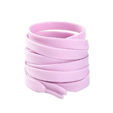 Imagem de 1 Par De Cadarços De Tênis, Acessórios Para Sapatos, Cadarços Unissex De Sapato Plano, Cadarços Clássicos De Cor Sólida, Cordas De Sapato 发送反馈(Color:Light purple,Size:100cm)