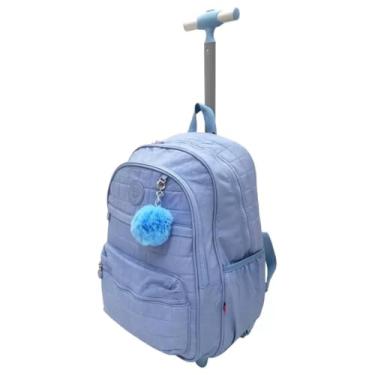 Imagem de Mochila Grande Feminina Com Rodinha Matelassê Kika KK2466-R (Azul)