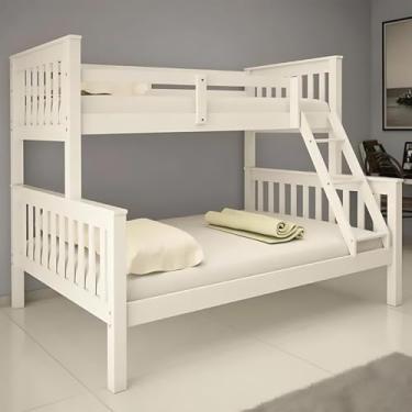 Imagem de Beliche Com Cama De Casal e Solteiro De Madeira Excluisivo Woodstore (Branco)