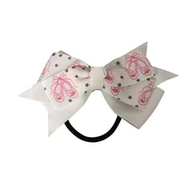 Imagem de Infinity Collection Laço de cabelo de dança com sapatilhas de balé rosa, acessórios de cabelo para meninas dançam - elásticos de dança para recitais de dança, aniversário ou apenas porque