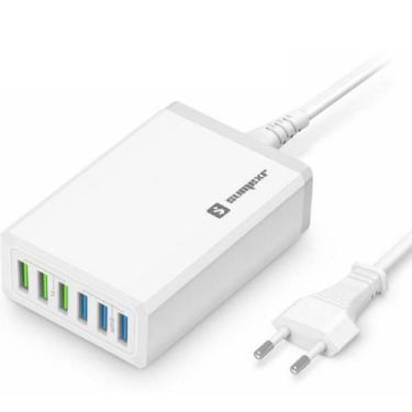 Imagem de Régua Hub 6 Usb Carregador Rápido 50W 10A Multipla Proteção - Sumexr