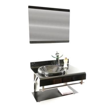 Imagem de Gabinete Vidro Banheiro Estilo Choppin Full Inox Cores - Cubas e Gabin