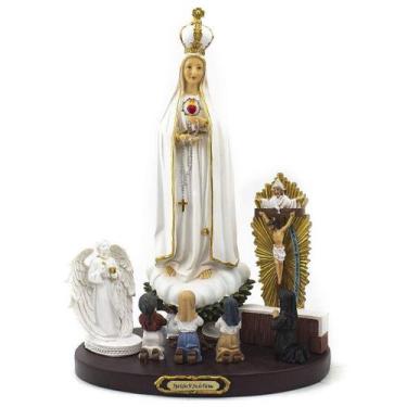 Imagem de Imagem Aparições Nossa Senhora Fatima Importada Resina 32 Cm - Amém De