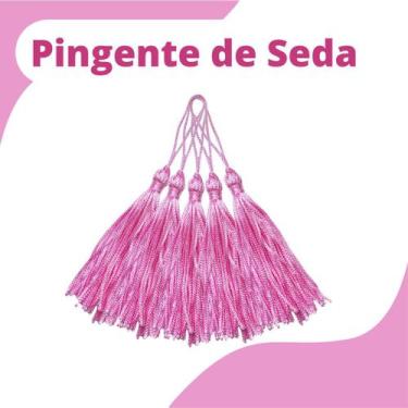 Imagem de Pingente De Seda Tassel - Franja - Rosa Bebê - Com 50 Unidades - Nybc