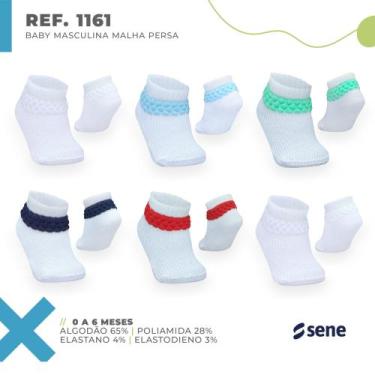 Imagem de Pacote 6 pares de meias para bebe 0-6 meses infantil masculina e femin
