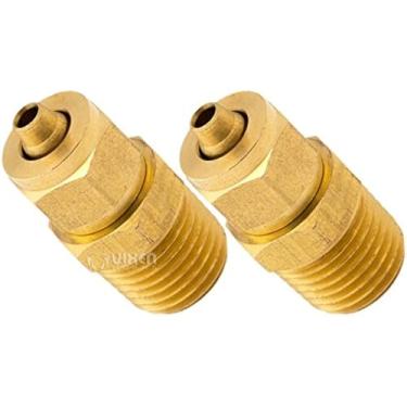 Imagem de Vixen Horns Encaixe de compressão NPT de 6,35 mm (macho) para tubos OD de 6,35 mm para tanques de trem/buzina de ar (pacote com 2) VXA7014-2