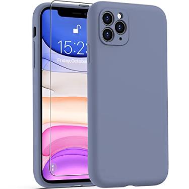 Imagem de Goodon Capa projetada para iPhone 11 Pro Max com protetor de tela – capa de câmera aprimorada – forro de microfibra macia – capa protetora de silicone líquido à prova de choque de 6,5 polegadas para