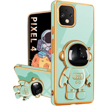 Imagem de Buleens Capa para Google Pixel 4 com suporte de astronauta, capas femininas para Pixel 4, capa feminina fofa de astronauta espacial 6D com suporte oculto design exclusivo para Google Pixel 4 de 5,7