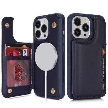 Imagem de SailorTech Capa para iPhone 13 Pro com suporte para cartão, capa carteira para iPhone 13 Pro para mulheres e homens com carteira protetora de couro PU MagSafe para iPhone13Pro (azul)