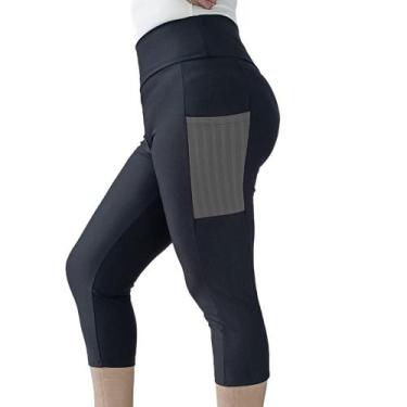 Imagem de Legging Corsário Calça Capri com Bolsos Poliamida Spandex P M G GG PIN