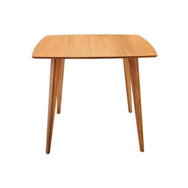 Imagem de Mesa de Jantar Quadrada Especial em Madeira de 90cm na cor Freijó - Pi