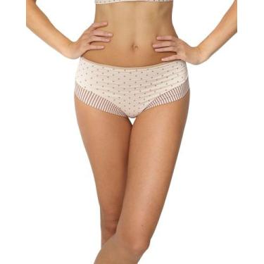 Imagem de Calcinha Pós Parto Sustentação para Gestantes Bolinha e Listras - Mori