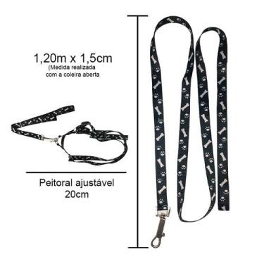 Imagem de Kit 8 Coleira Peitoral Cachorro Ajustavel Peq Porte Sortido - Bwx