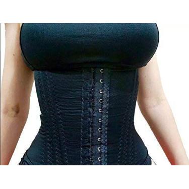 Imagem de Cinta Modeladora Feminina 12 Barbatanas Redutora Abdominal Preta (PP) 