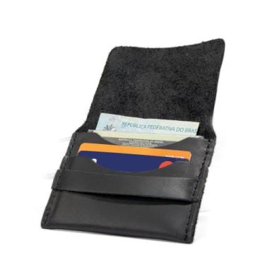 Imagem de Carteira Masculina Em Couro Fina Pequena Cartão Cnh Cedulas - Pampas C