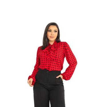 Imagem de Blusa feminina manga longa moda evangélica poa sku:bml18 - R.S MODAS, 