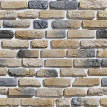 Imagem de Papel de Parede Adesivo Imitando Tijolo Cinza E Bege - ColorMyHome, 9m