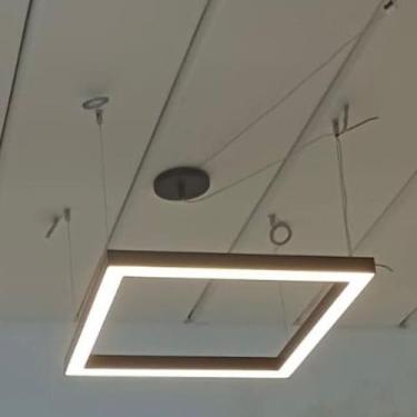 Imagem de Luminária Squadra Perfil 60x60cm Led Quadrado Cabo Suspenso - REDTUN L