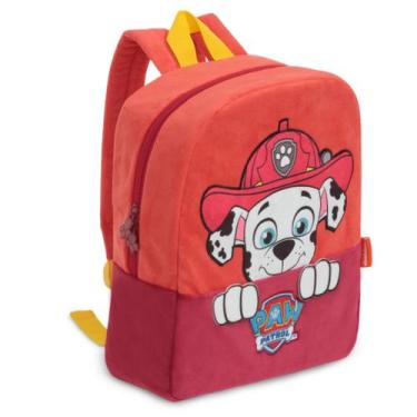 Imagem de Mochila Escolar Bolsa Estampa Patrulha Canina Cor Vermelha - Plike
