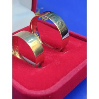 Imagem de Par Aliança Modelo tradiciona Reta Ouro18 Kilates 12 gr  8mm - Ouro 18