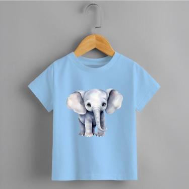 Imagem de Camiseta Infantil Unissex Elefante Personalizada 100% Algodão - NoBran