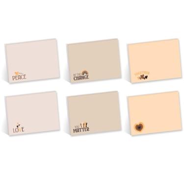 Imagem de Diversity Sticky Note Sortido / 10 cm x 7,6 cm Notas adesivas reposicionáveis modernas/conjunto de 6 blocos de design Peace Inclusion / 50 folhas por bloco/Feito nos EUA