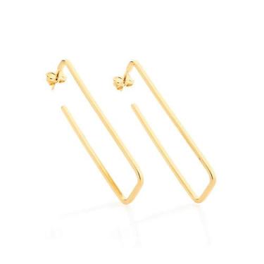 Imagem de Brinco Argola Triangular Rommanel 524041, Dourado