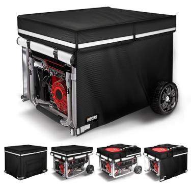 Imagem de GUYISS Generator Covers While Running, 600D+210D Heavy Duty Waterproof, 32 "Lx24" Wx24 "H Fits Most DuroMax, Westinghouse,Etc 5000W-10000W Frame Generator. All-weather Generator Protective Cover.Black