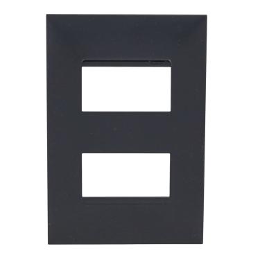 Imagem de Placa 2 Postos Separados 4X2 Preta 618506PT