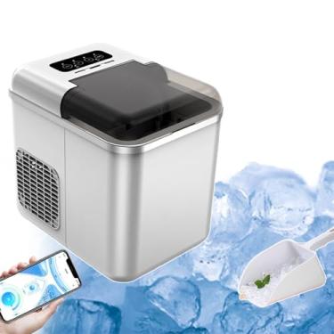 Imagem de CNAOHGHN 1.3L MáQuina De Fazer Gelo De Bancada Para Casa,Controle remoto de APP possível,Produz 9 Cubos de Gelo em 6~8 Minutos,Autolimpante, Adequada para Cozinha, Casa, Festa, Bar