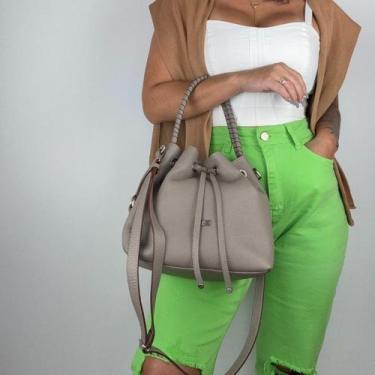 Imagem de Bolsa recuo em couro legítimo b.1086, Cinza