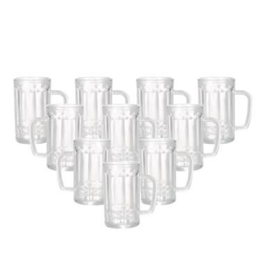 Imagem de Kit Caneca De Vidro Clássica Para Chopp Copo Cerveja Bar Restaurante Resistente 375ml(10)