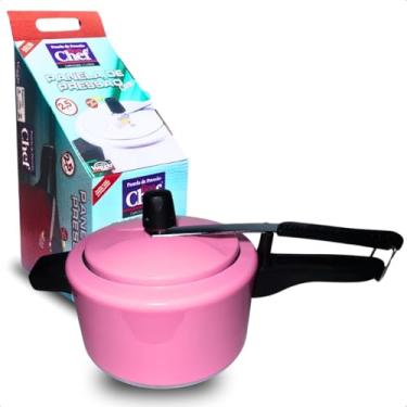 Imagem de Panela de Pressão Rosa com Valvula de Segurança de Silicone Bon Chef 2,5 litros