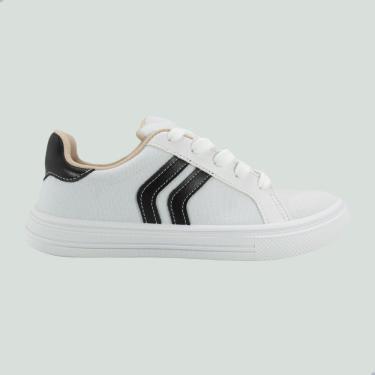 Imagem de Tênis Feminino Moleca Lona Sider Napa Sardenha Neo Branco e Preto