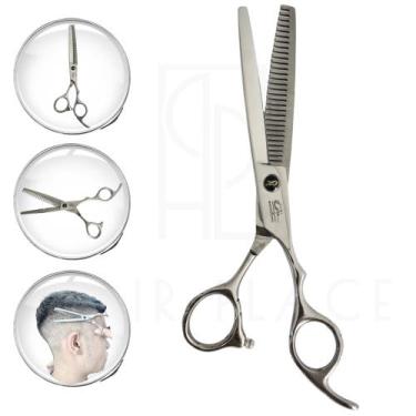Imagem de Tesoura Dentada Desfiadeira Profissional Cabelos Umi 6.0, Prata