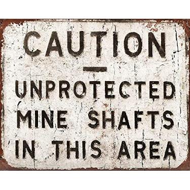 Imagem de Generic Placa De Metal Lata Para Minerador Carvão, Aviso Poços Mina Desprotegidos, Decoração Quintal, Liquidação, Churrasco, Restaurante E Pátio Porta Entrada 30X20 Cm, Multicolorido