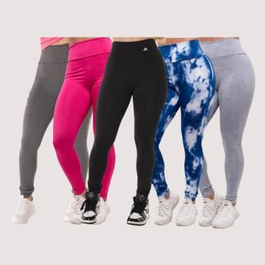 Imagem de Kit 5 Calça Legging Fitness Academia Sortidas - FORÇA DO SOL, M, Sorti